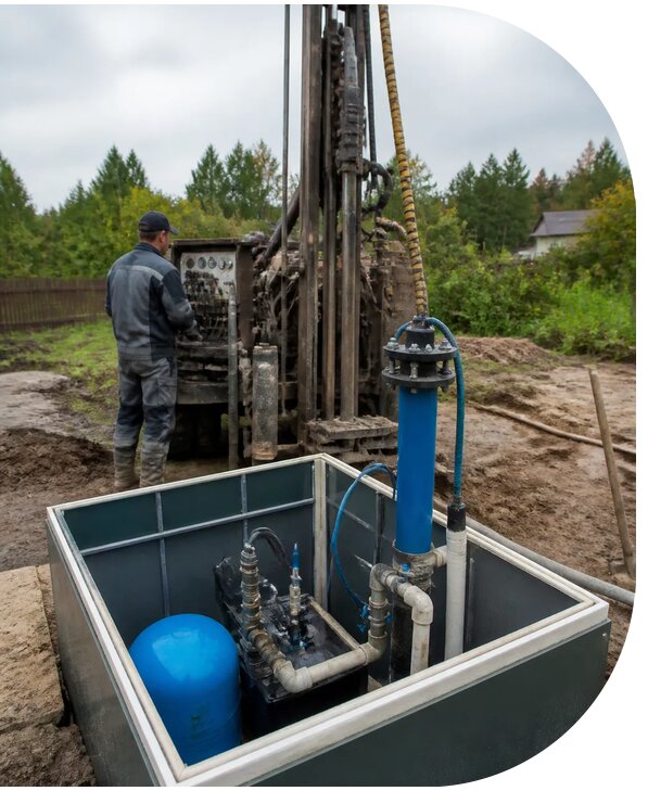 Обустройство артезианской скважины под ключ в Кашире